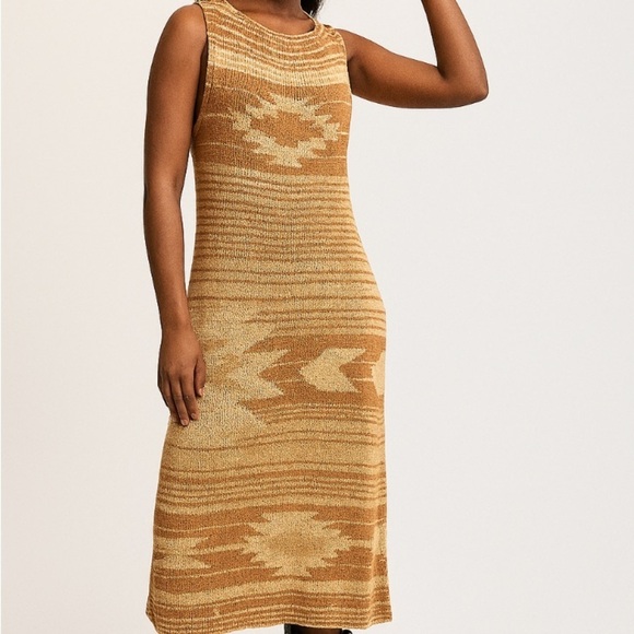 Lauren Ralph Lauren Southwestern Native American Blanket Weave, Silk Blend M/L - Picture 7 of 7